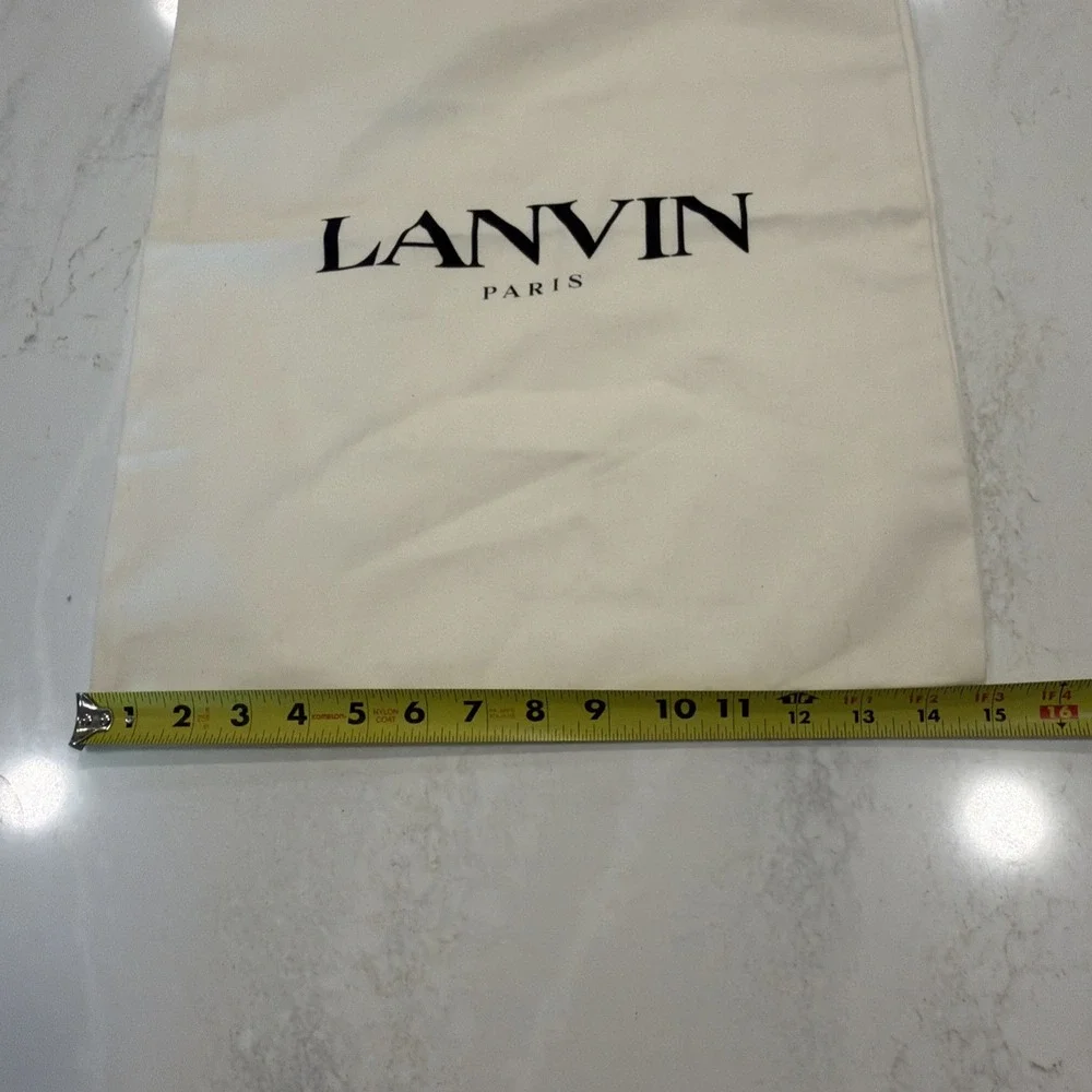Lanvin Paris cream-color cloth drawstring gift bag 15x18 New